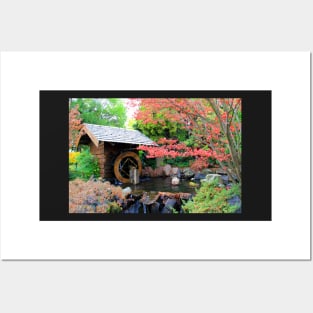 Waterwheel among the Autumn foliage Posters and Art